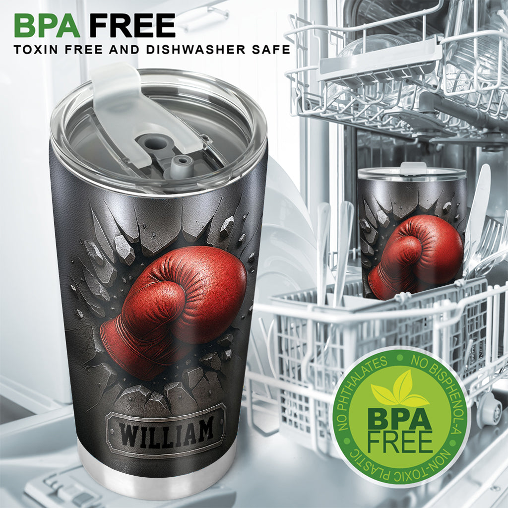 Né pour combattre - Gobelet isotherme de boxe personnalisé