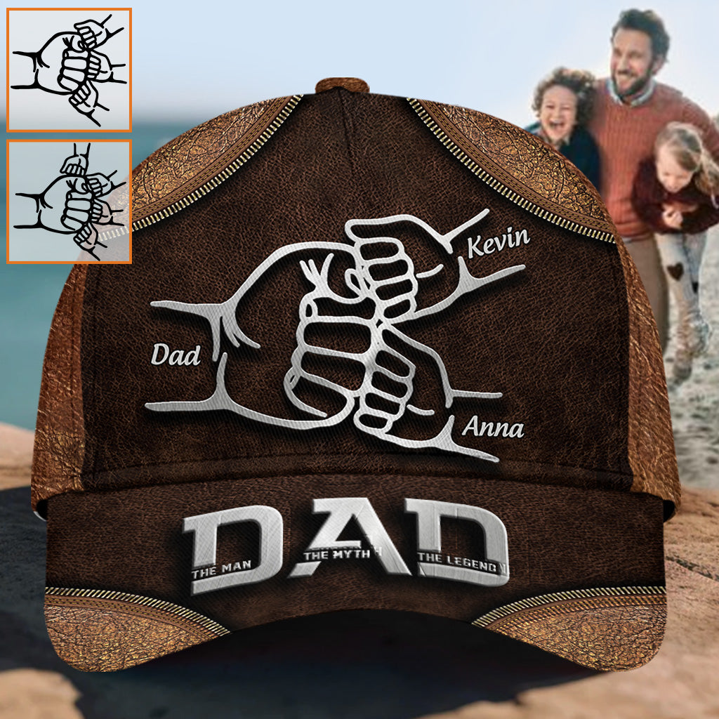 Dad The Man The Myth The Legend First Bump - Personalized Father Classic Cap