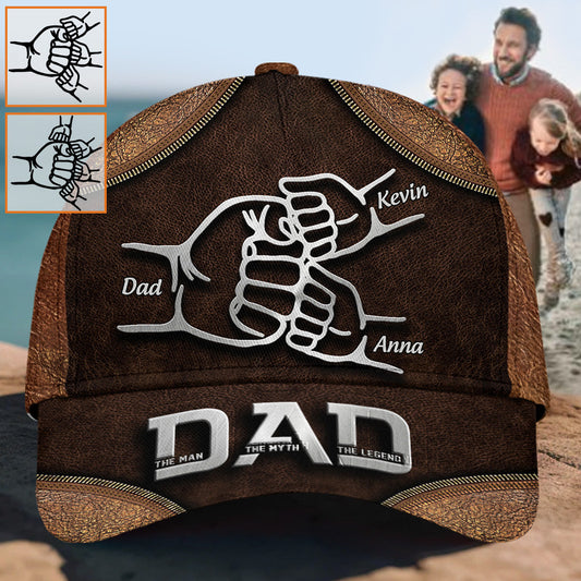 Dad The Man The Myth The Legend First Bump - Personalized Father Classic Cap