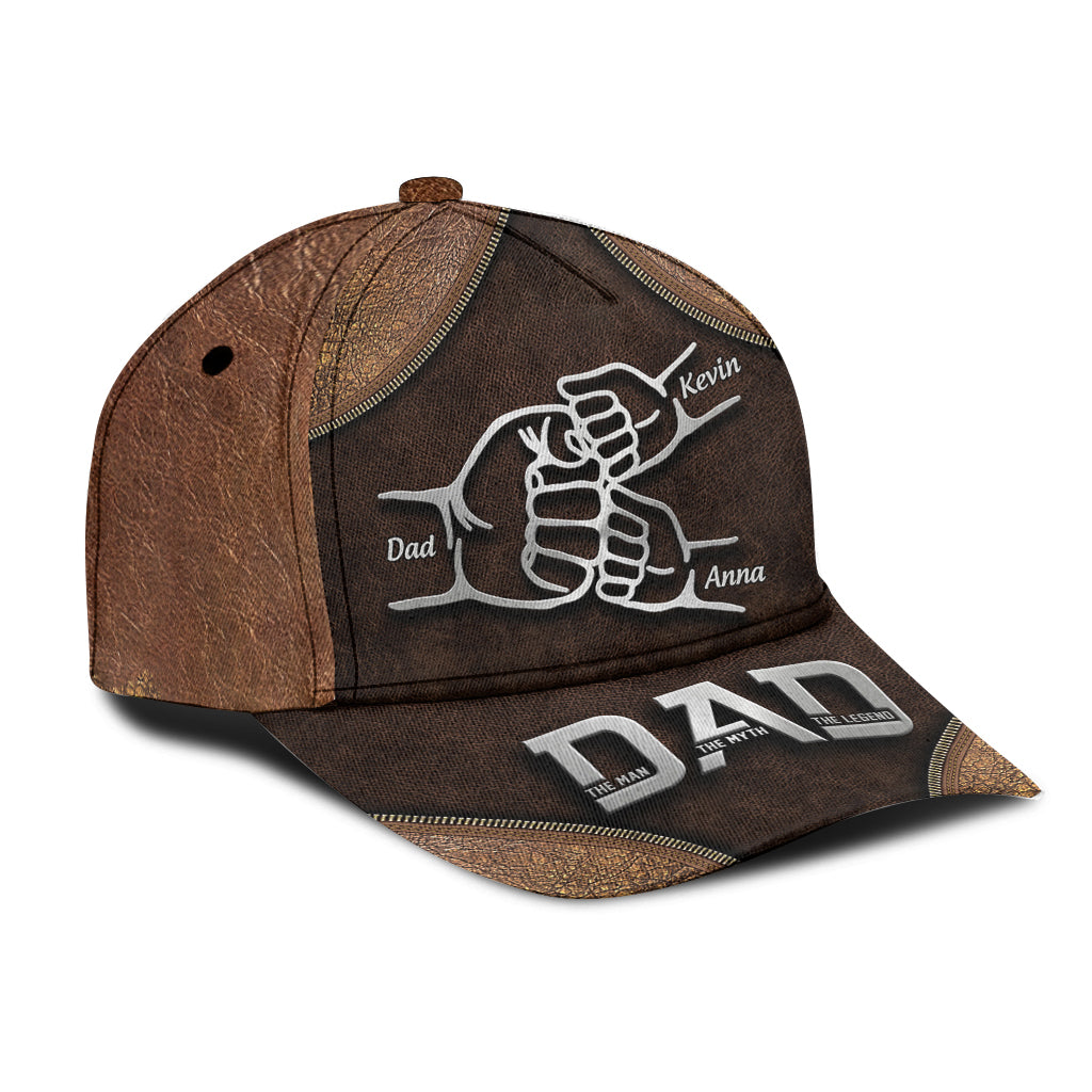 Dad The Man The Myth The Legend First Bump - Personalized Father Classic Cap
