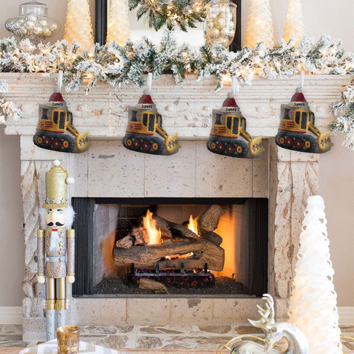 Excavator - Personalized Kid Shaped Christmas Stocking