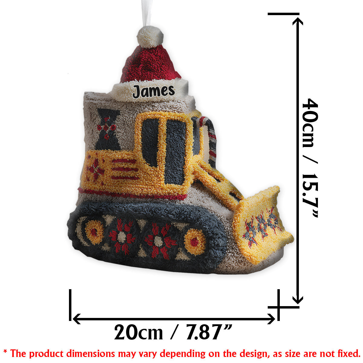 Excavator - Personalized Kid Shaped Christmas Stocking