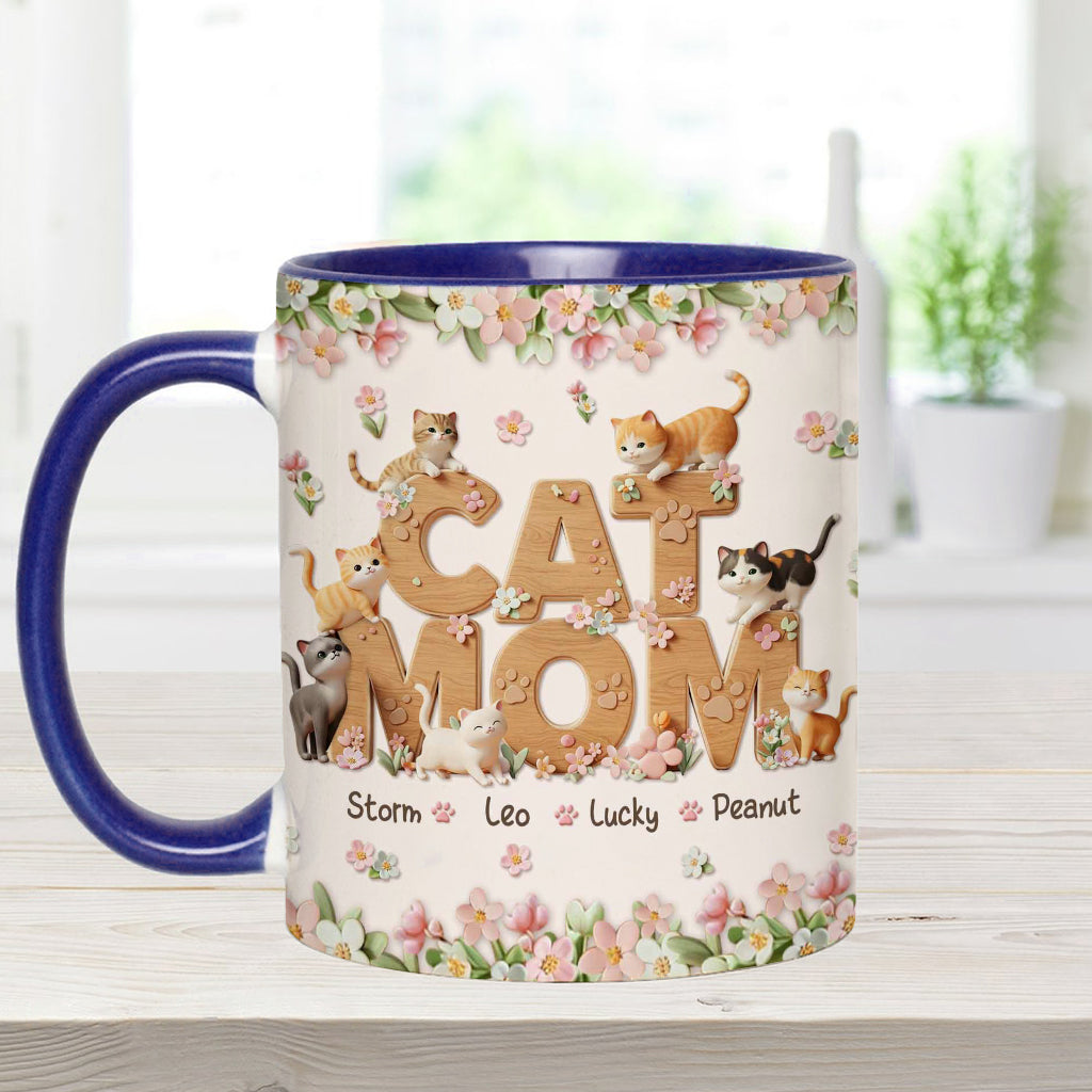 Cat Mom - Personalized Cat Accent Mug