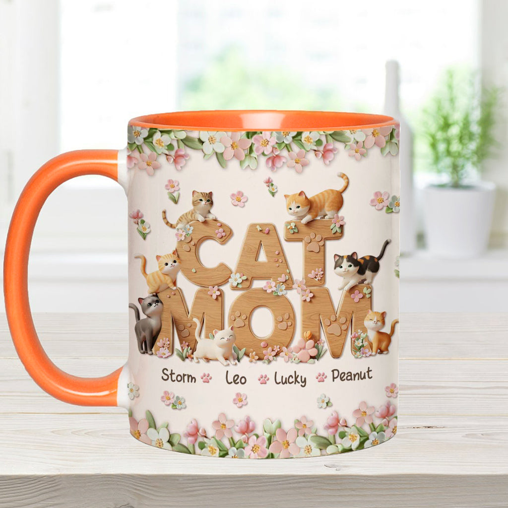 Cat Mom - Personalized Cat Accent Mug