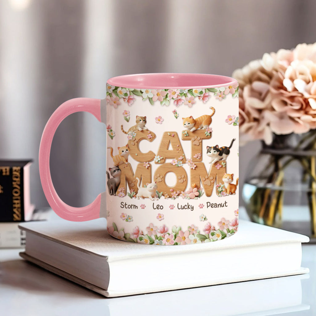 Cat Mom - Personalized Cat Accent Mug