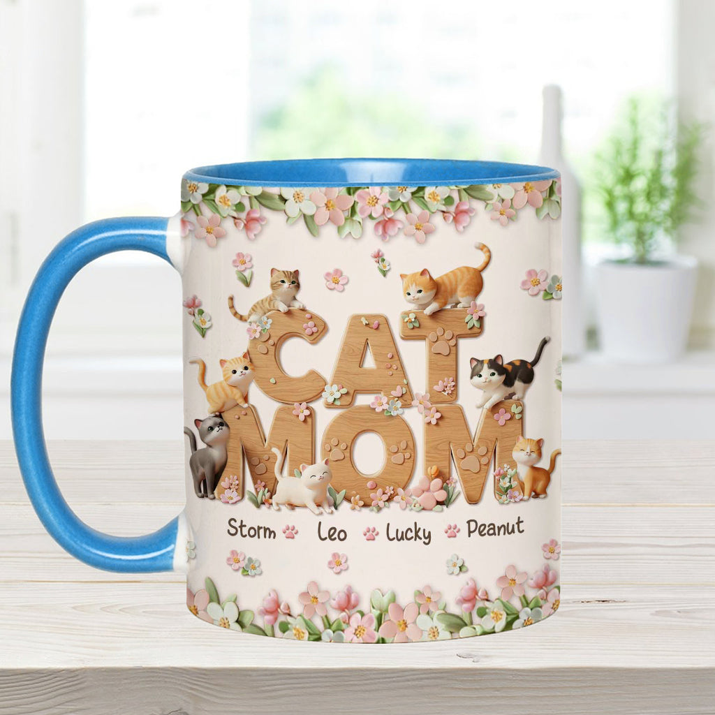 Cat Mom - Personalized Cat Accent Mug