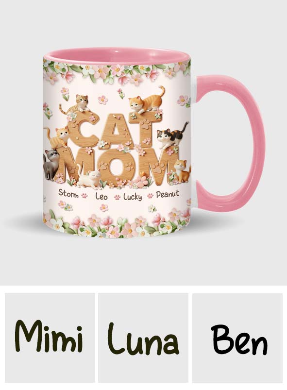 Cat Mom - Personalized Cat Accent Mug