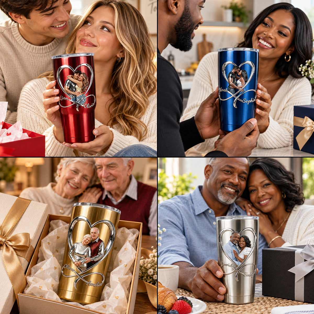 Tasse Infini Cœur Romantique - Tasse Personnalisée pour Couple
