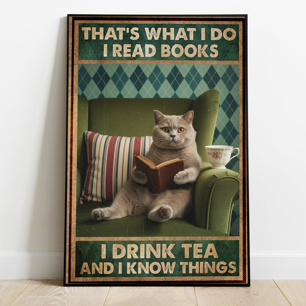 C'est ce que je fais : Personnalisation avec votre photo, style rétro vintage - Toile et affiche personnalisées avec un chat