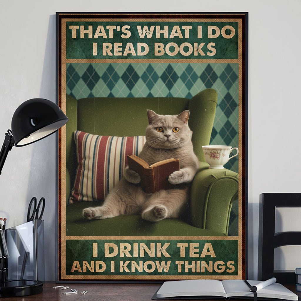 C'est ce que je fais : Personnalisation avec votre photo, style rétro vintage - Toile et affiche personnalisées avec un chat