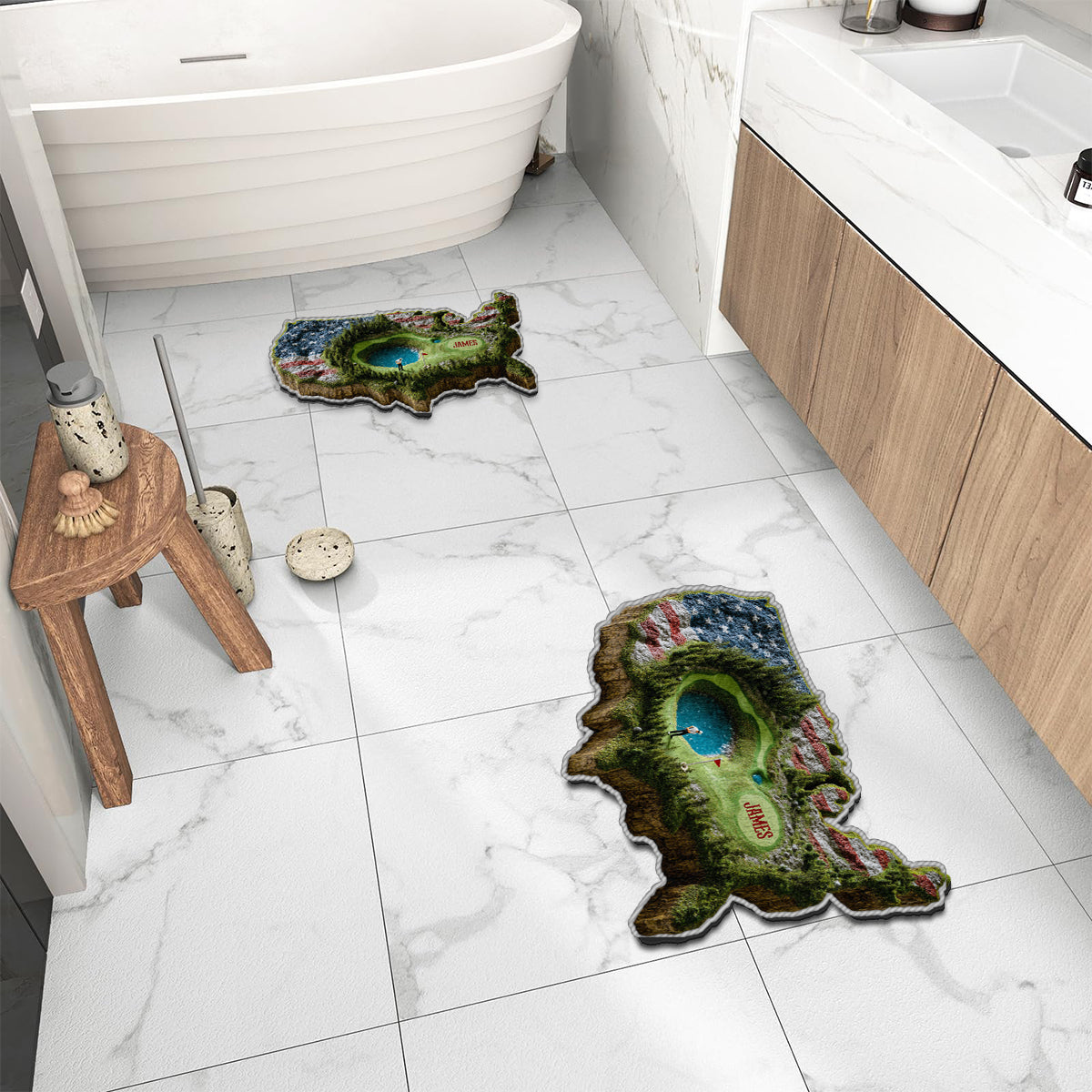 Pour l'amour du jeu - Tapis de golf personnalisé antidérapant et tufté