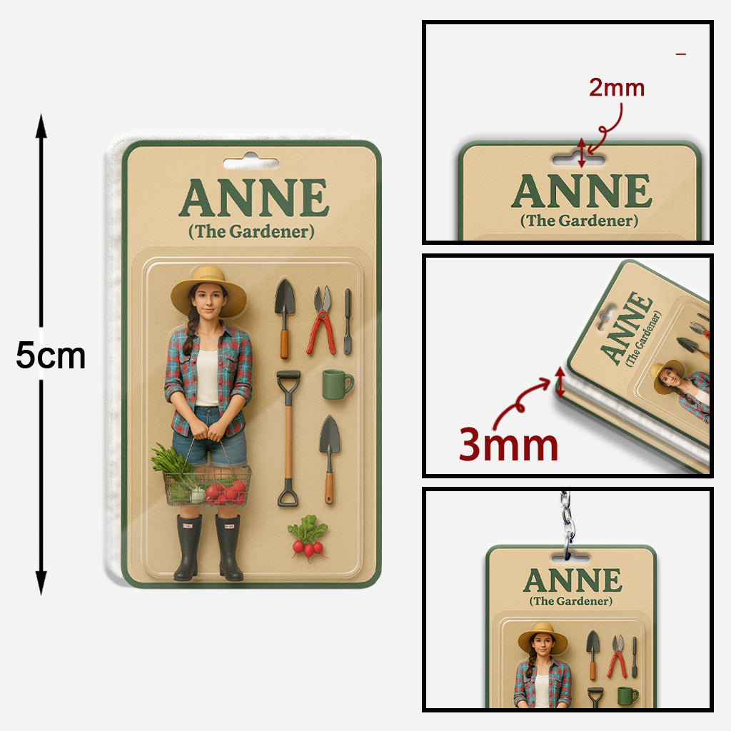 Custom Figure From Photo - Personalized Gardening Keychain