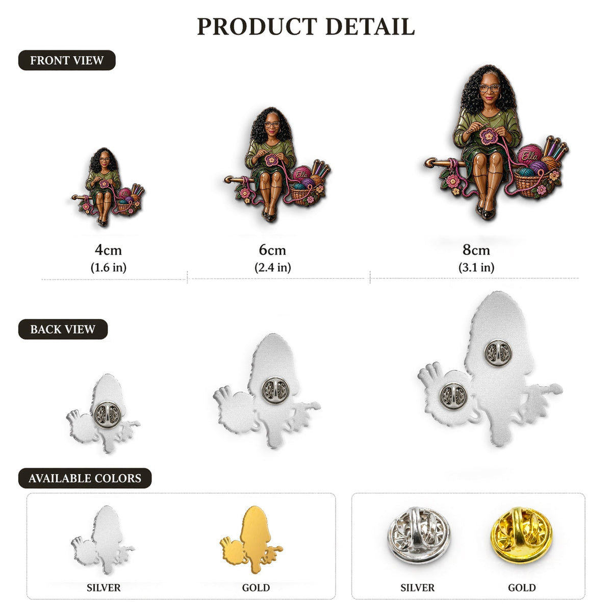Amour du Crochet - Épinglette Émaillée Personnalisée 3D