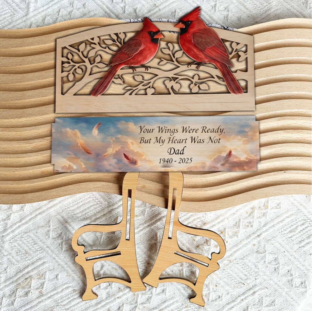 Personalized Memorial Keepsake Bench & Mini Plush - Personalized Memorial Wooden Bench & Plush Keychain Set