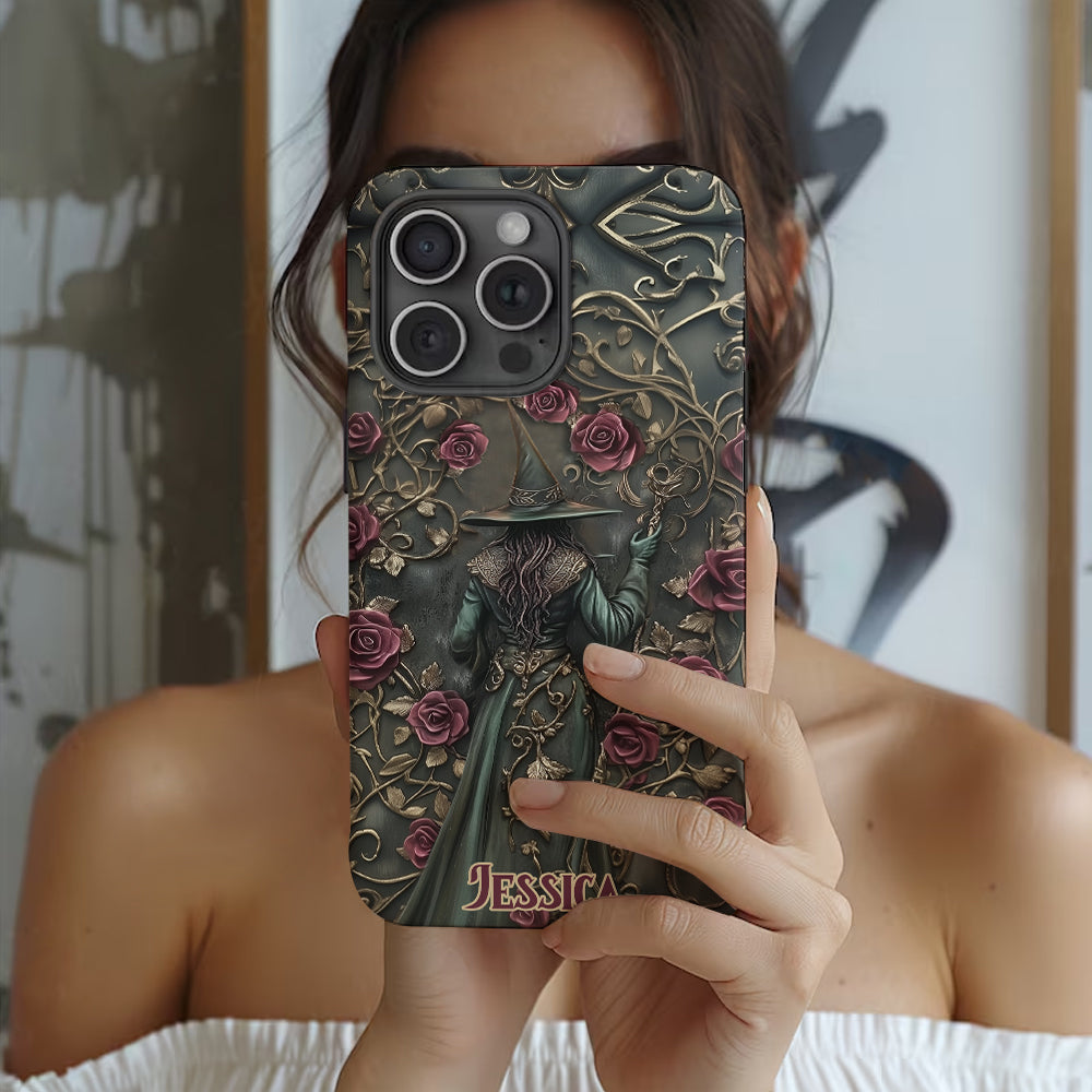 Beautiful Witch And Roses - Personalized Witch Full Print Phone Case