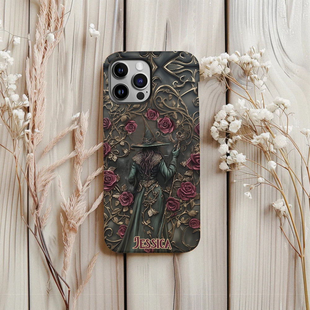 Beautiful Witch And Roses - Personalized Witch Full Print Phone Case
