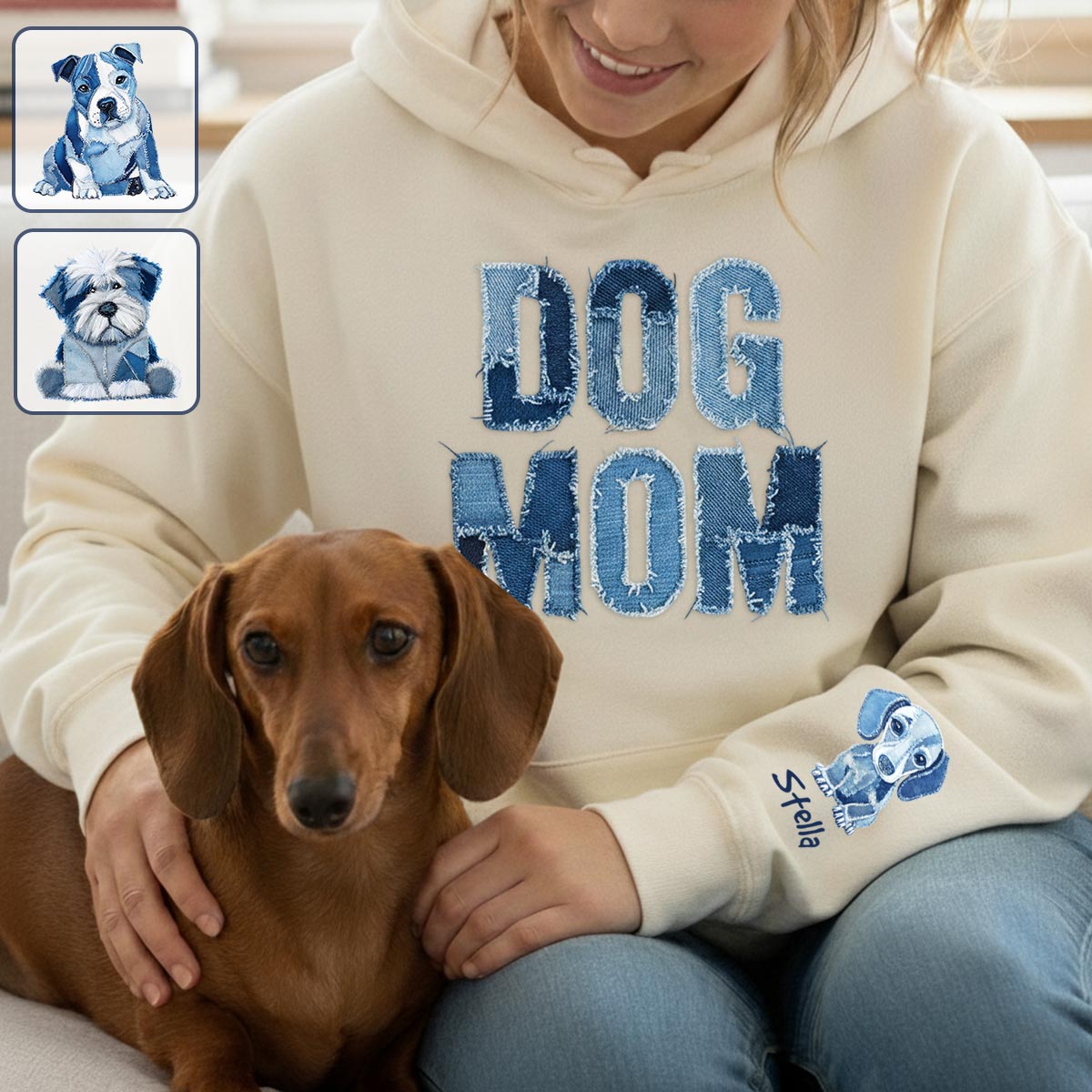 Maman de chien - T-shirt personnalisé intégral pour chien