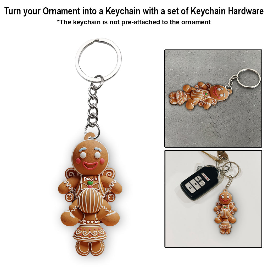 Figurines en pain d'épice amusantes pour couple - Ornement personnalisé pour couple