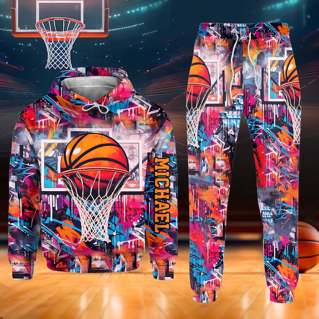 Design de basketball tendance - Sweat à capuche et pantalon de survêtement personnalisés