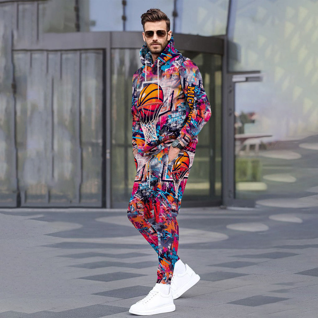 Design de basketball tendance - Sweat à capuche et pantalon de survêtement personnalisés