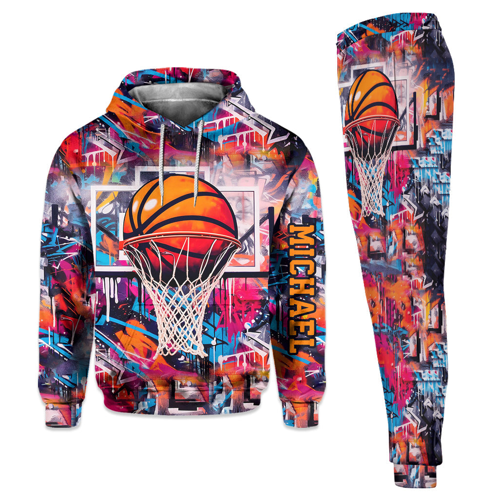 Design de basketball tendance - Sweat à capuche et pantalon de survêtement personnalisés