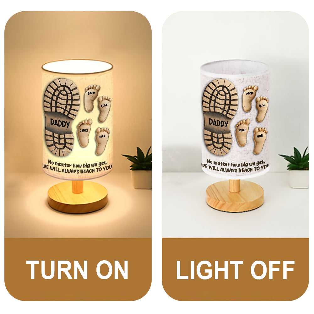 Your Footsteps Led Our Way - Personalized Father Table Lamp with Wood Base