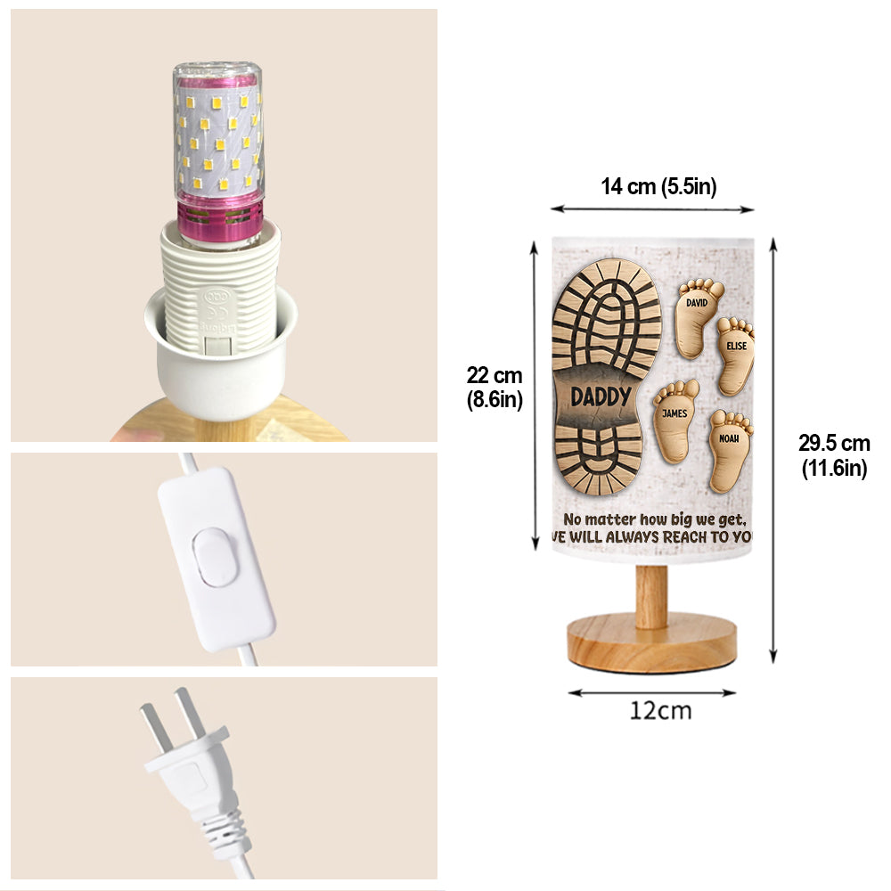 Your Footsteps Led Our Way - Personalized Father Table Lamp with Wood Base