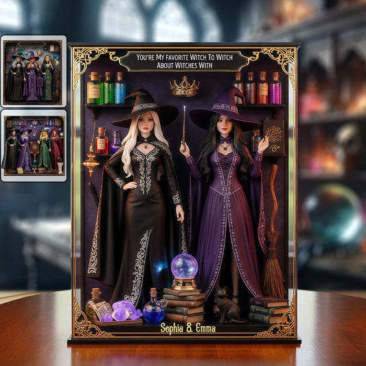 We're Not Sugar & Spice - Personalized Witch Custom Shaped Acrylic Plaque