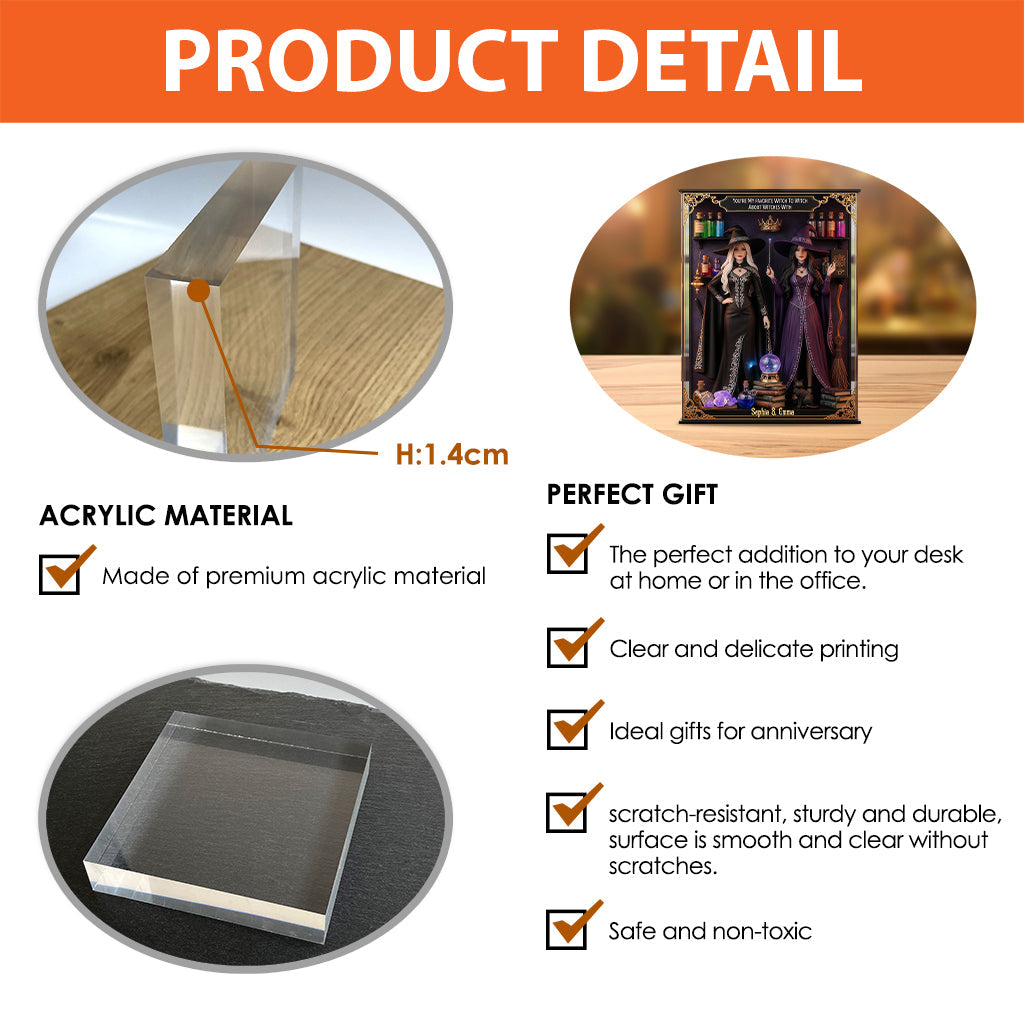 Nous ne sommes pas du sucre et des épices - Plaque acrylique personnalisée de sorcière en forme de pièce