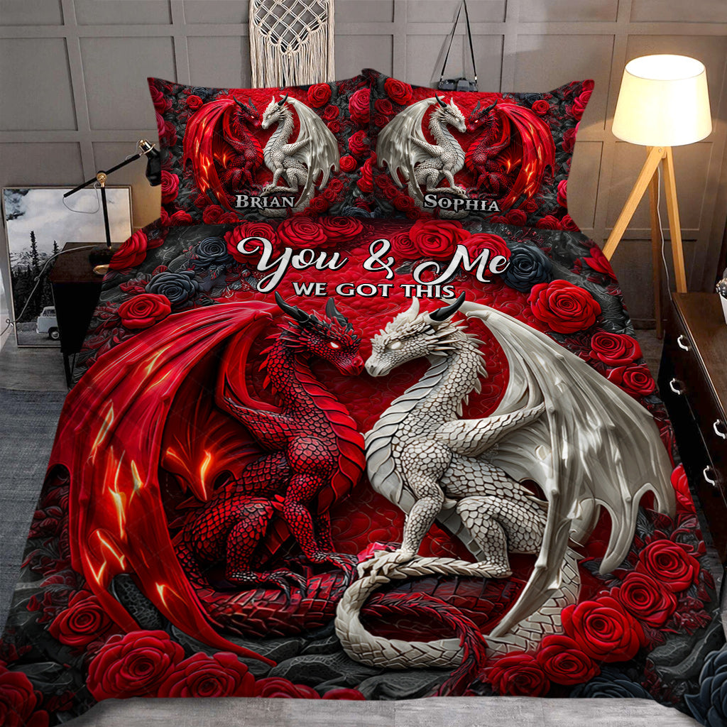 You & Me We Got This - Personalized Couple Quilt Set