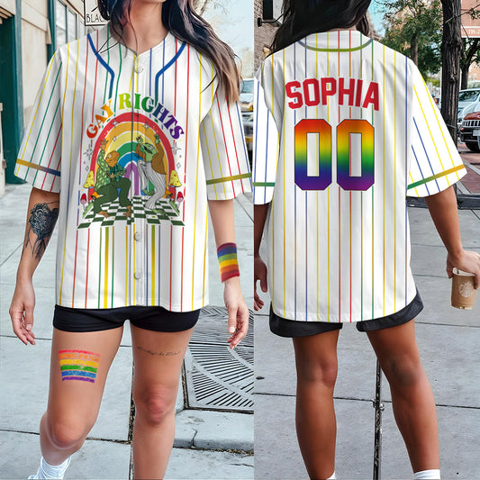 Droit des homosexuels - Maillot de baseball personnalisé de soutien LGBT