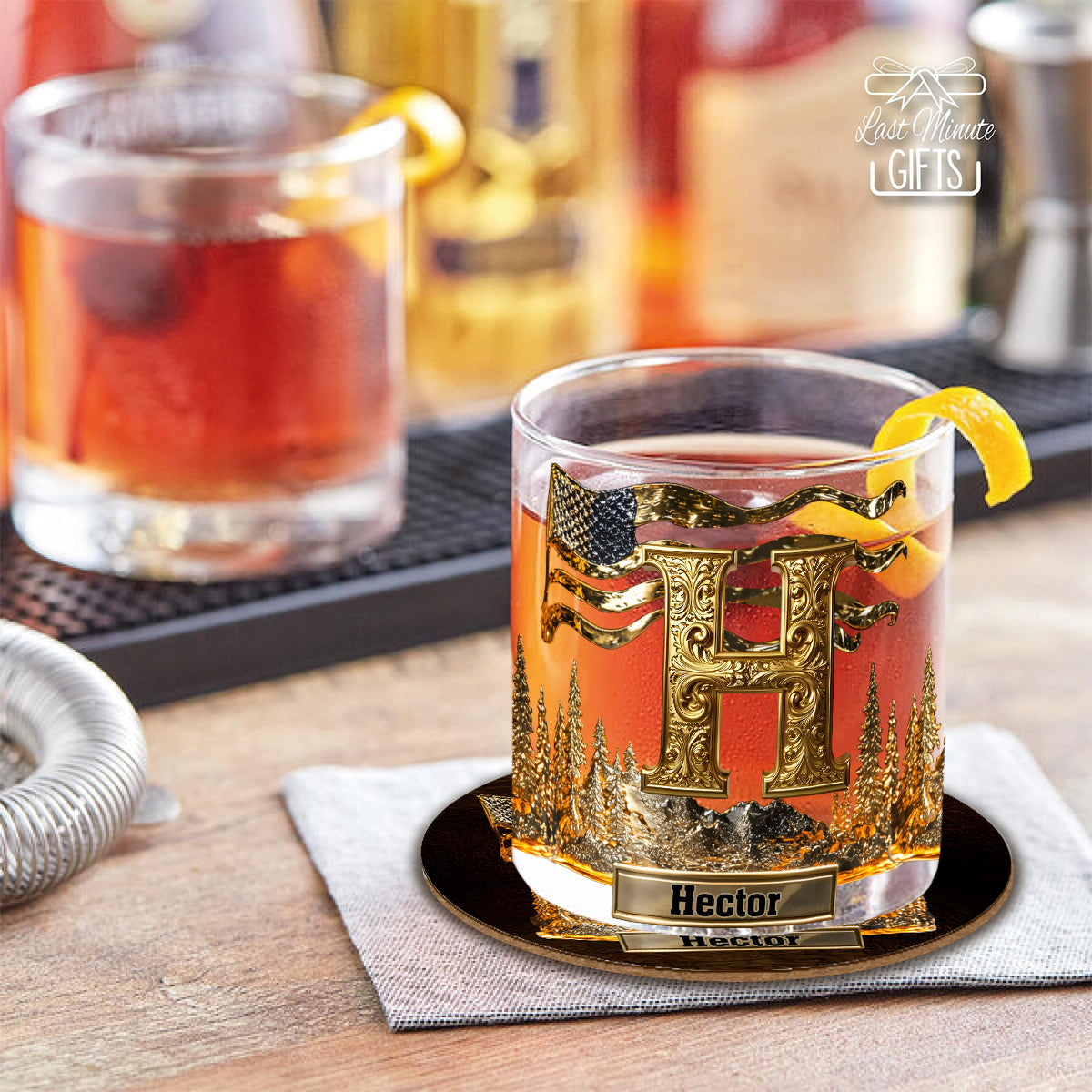 Initiale de l'alphabet pour les amateurs de whisky, bourbon... - Verre à whisky personnalisé