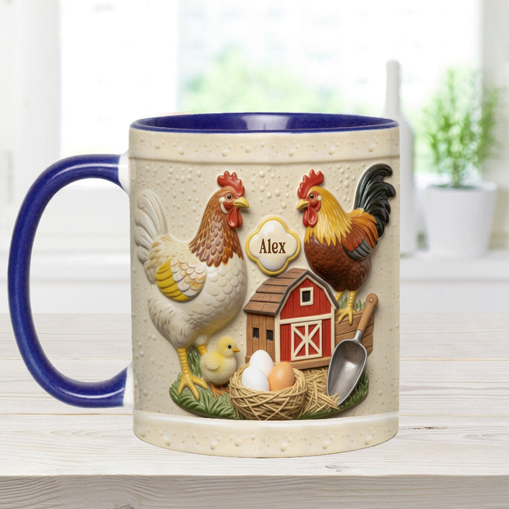 Mug et sous-verre personnalisés « Love Chicken »