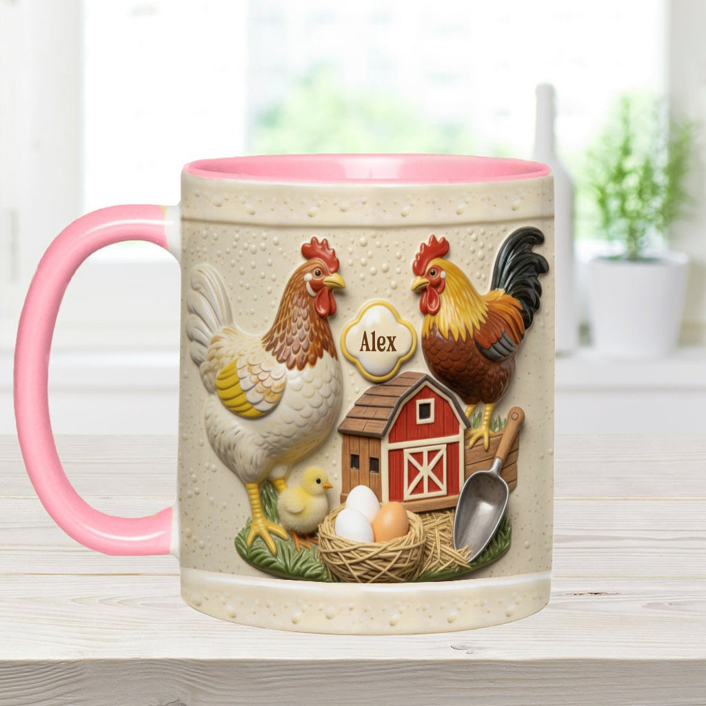 Mug et sous-verre personnalisés « Love Chicken »