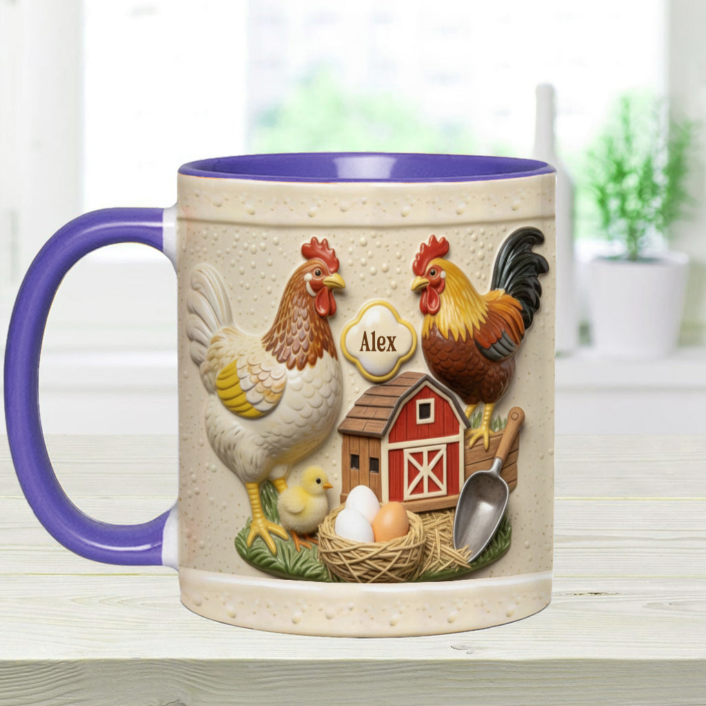 Mug et sous-verre personnalisés « Love Chicken »