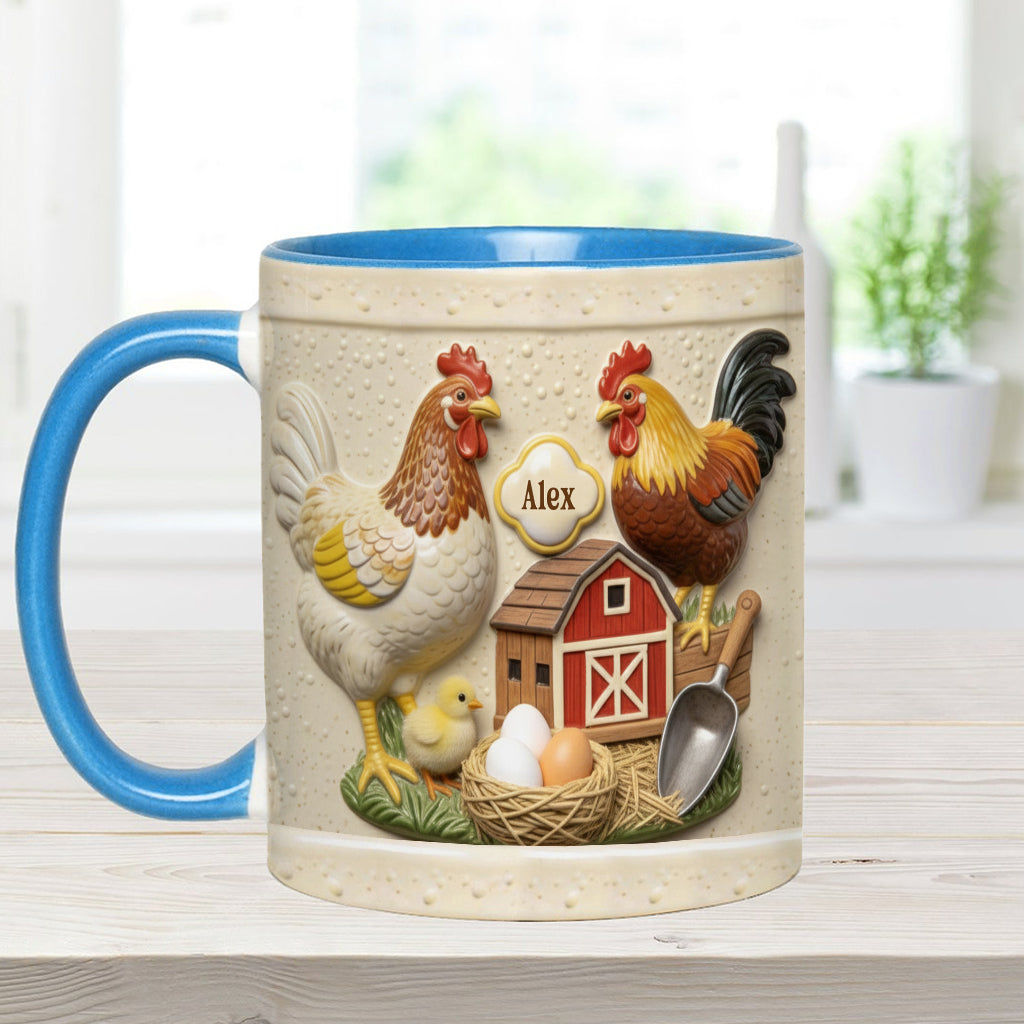 Mug et sous-verre personnalisés « Love Chicken »
