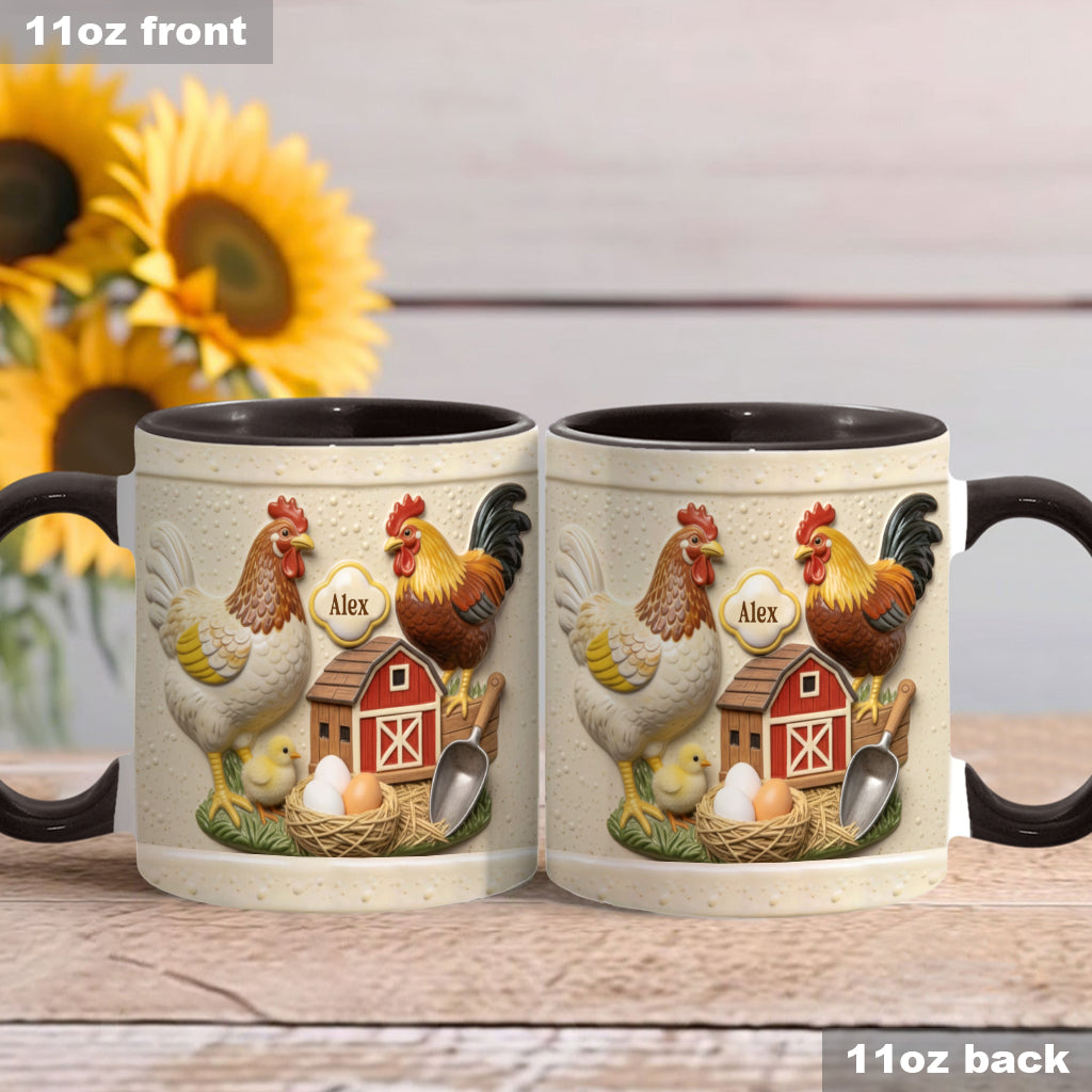 Mug et sous-verre personnalisés « Love Chicken »