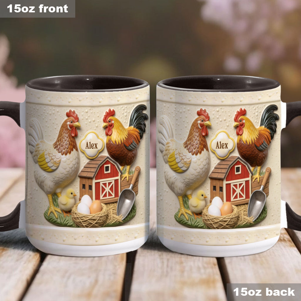 Mug et sous-verre personnalisés « Love Chicken »