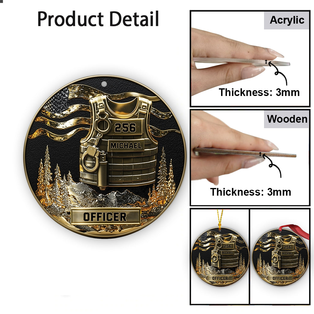 Servir et protéger, Joyeux Noël 2025 - Ornement personnalisé pour policier