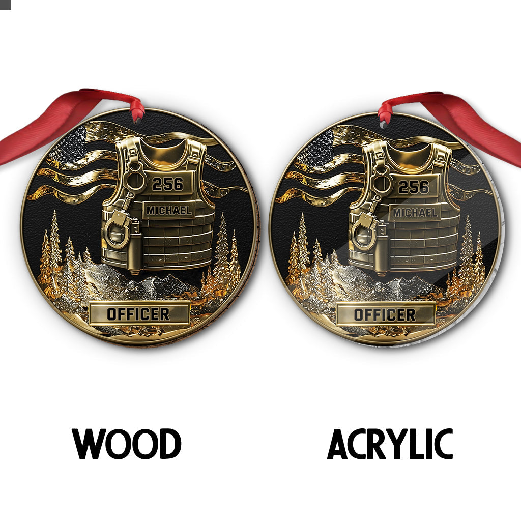 Servir et protéger, Joyeux Noël 2025 - Ornement personnalisé pour policier