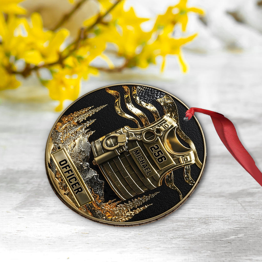 Servir et protéger, Joyeux Noël 2025 - Ornement personnalisé pour policier