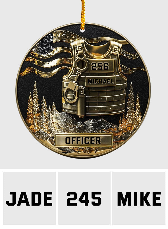 Servir et protéger, Joyeux Noël 2025 - Ornement personnalisé pour policier