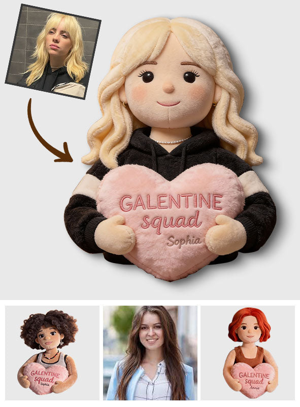 Fête entre copines - Coussin personnalisé en fausse fourrure en forme de meilleure amie