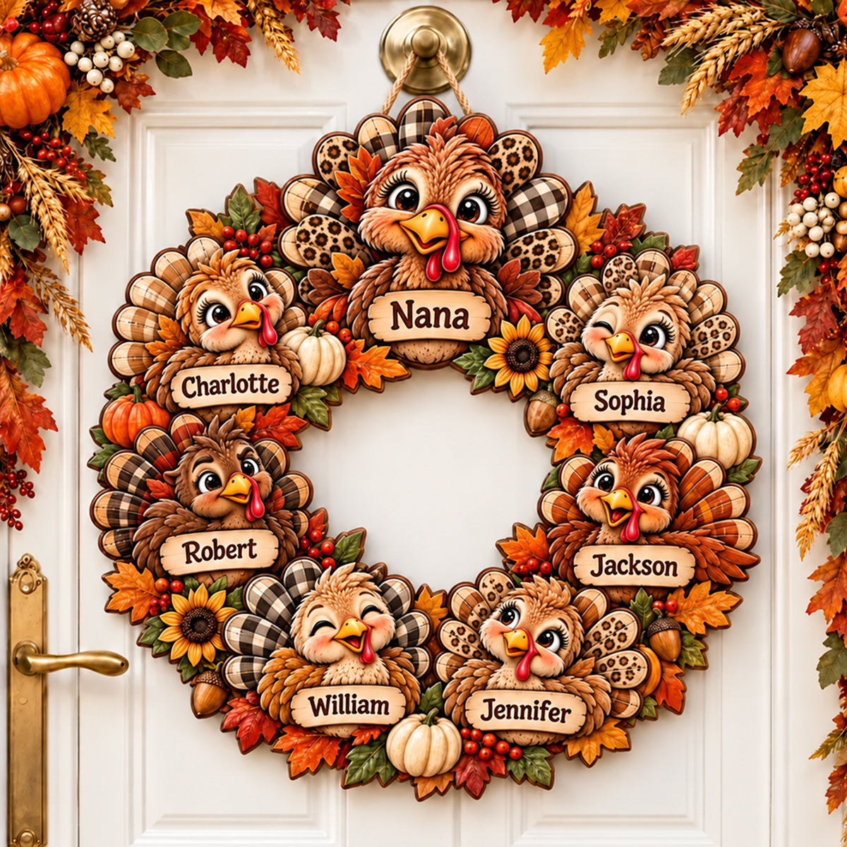 Thanksgiving - Personalized Grandma Custom Shaped Wood Sign