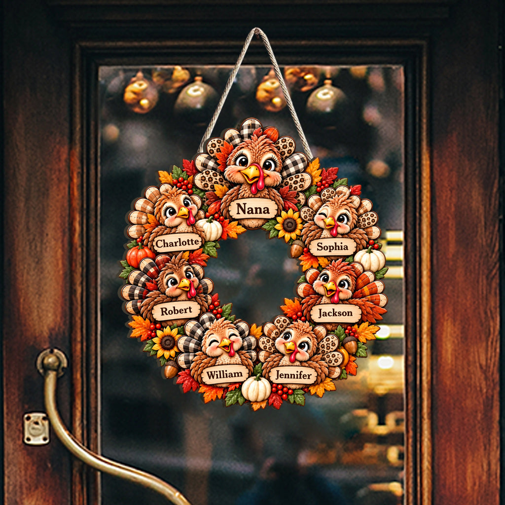 Thanksgiving - Personalized Grandma Custom Shaped Wood Sign