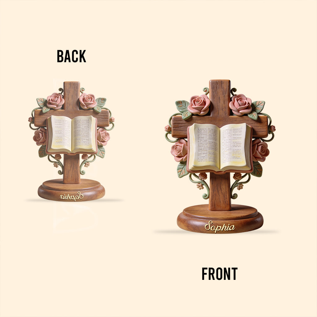 Cross with Bible - Personalized Christian Custom Shaped Acrylic Plaque