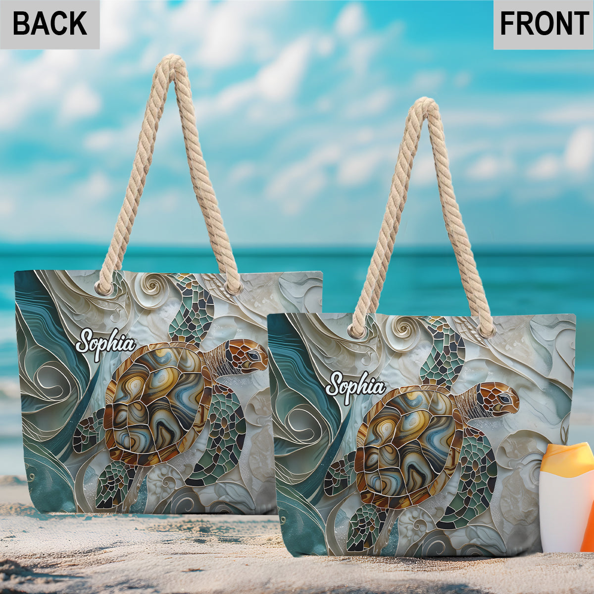 Sea Turtle - Personalized Turtle Beach Bag
