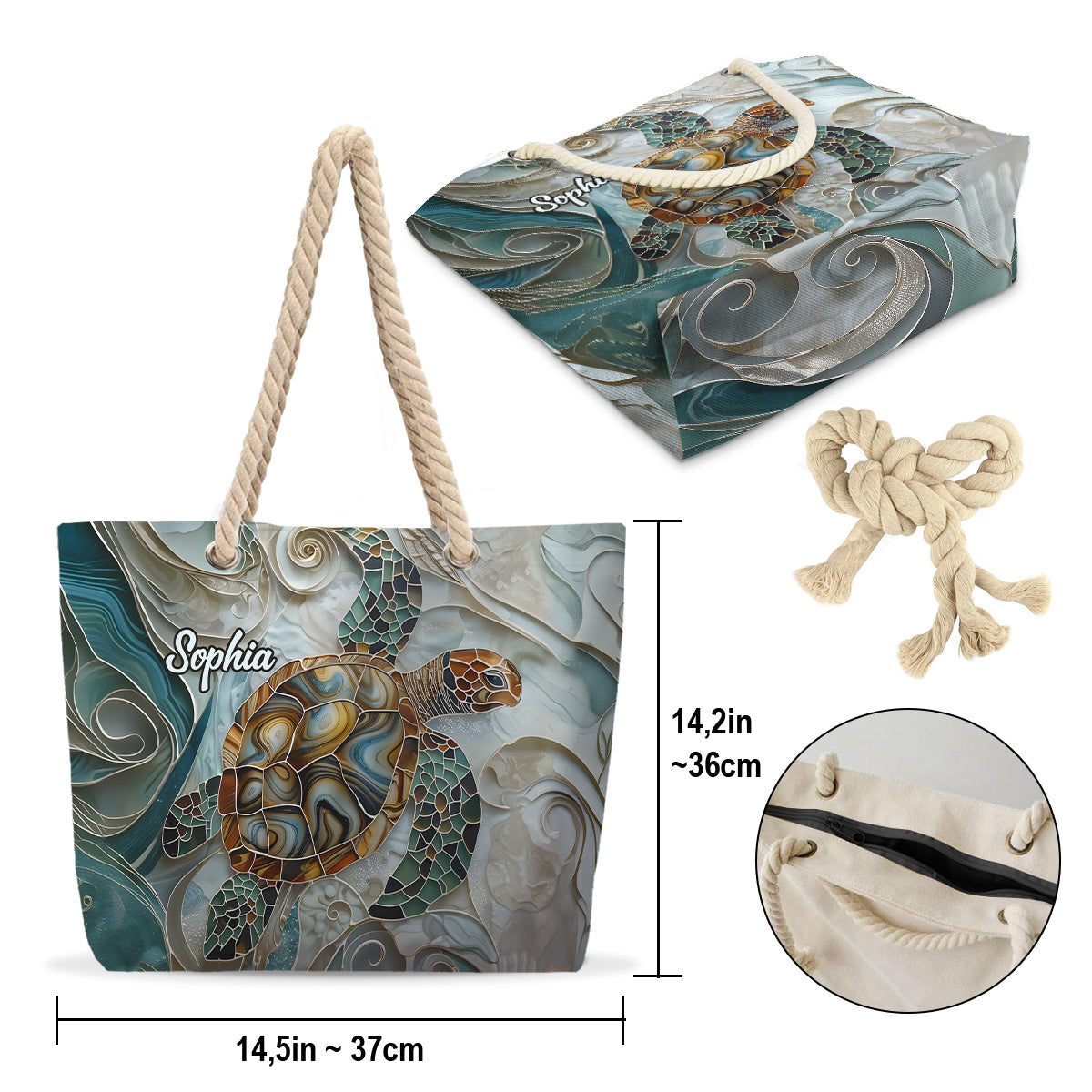 Sea Turtle - Personalized Turtle Beach Bag