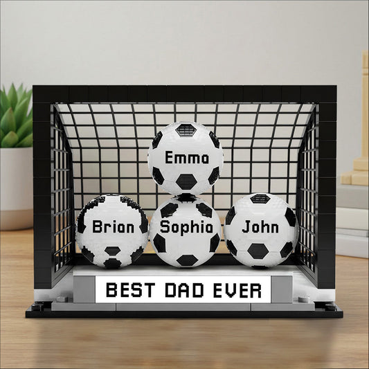 Nous marquons le meilleur papa - Plaque acrylique personnalisée en forme de ballon de football