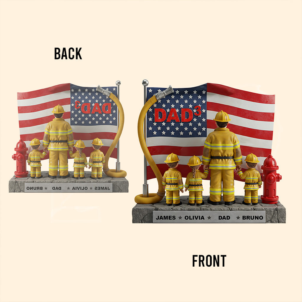 Firefighter Dad - Personalized Firefighter Custom Shaped Acrylic Plaque